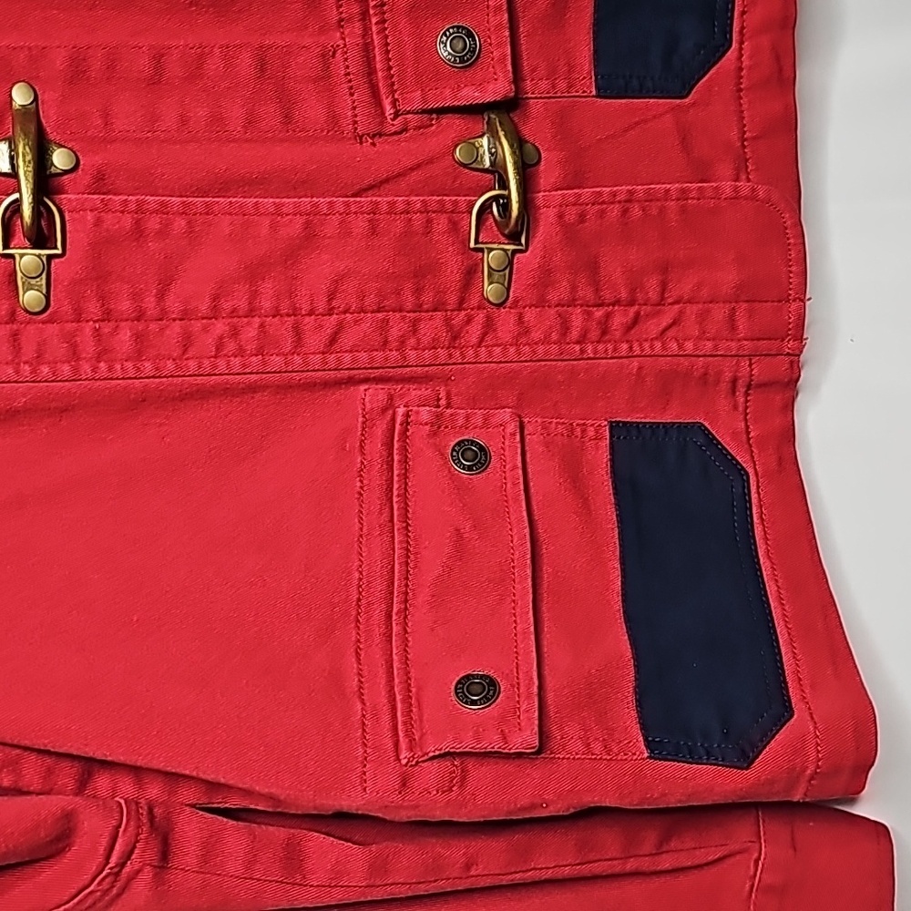 Ralph Lauren twill denim VINTAGE crest fireman clasp red barn jean jacket sz M - Picture 4 of 7